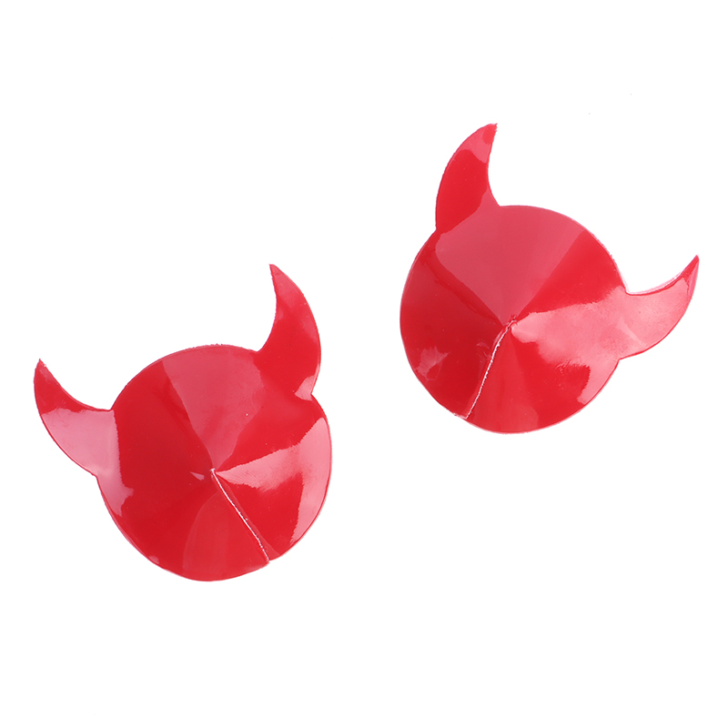 1組の貼り付け式バストステッカー、ホーン型ステッカー、使い捨 - Nipple Cover Pasties のレビューと価格