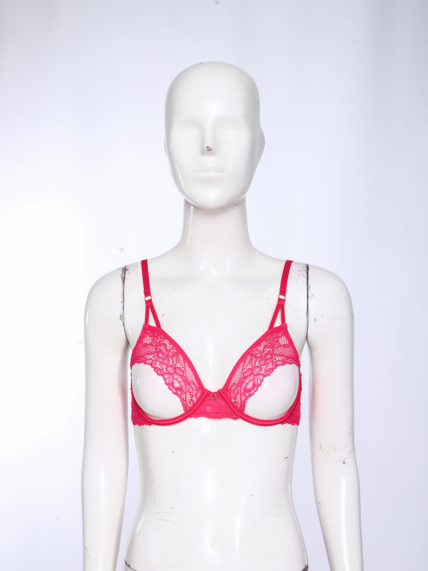 女性用セクシーな透かし彫りブラ、ソフトシースルーレース、プッ - Push Up Bra Padded のレビューと価格