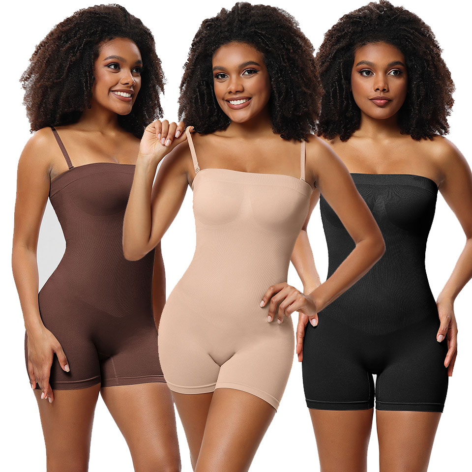 ストラップレスシェイプウェアボディスーツバットリフターボディ - Shapewear Bodysuit Firm のレビューと価格
