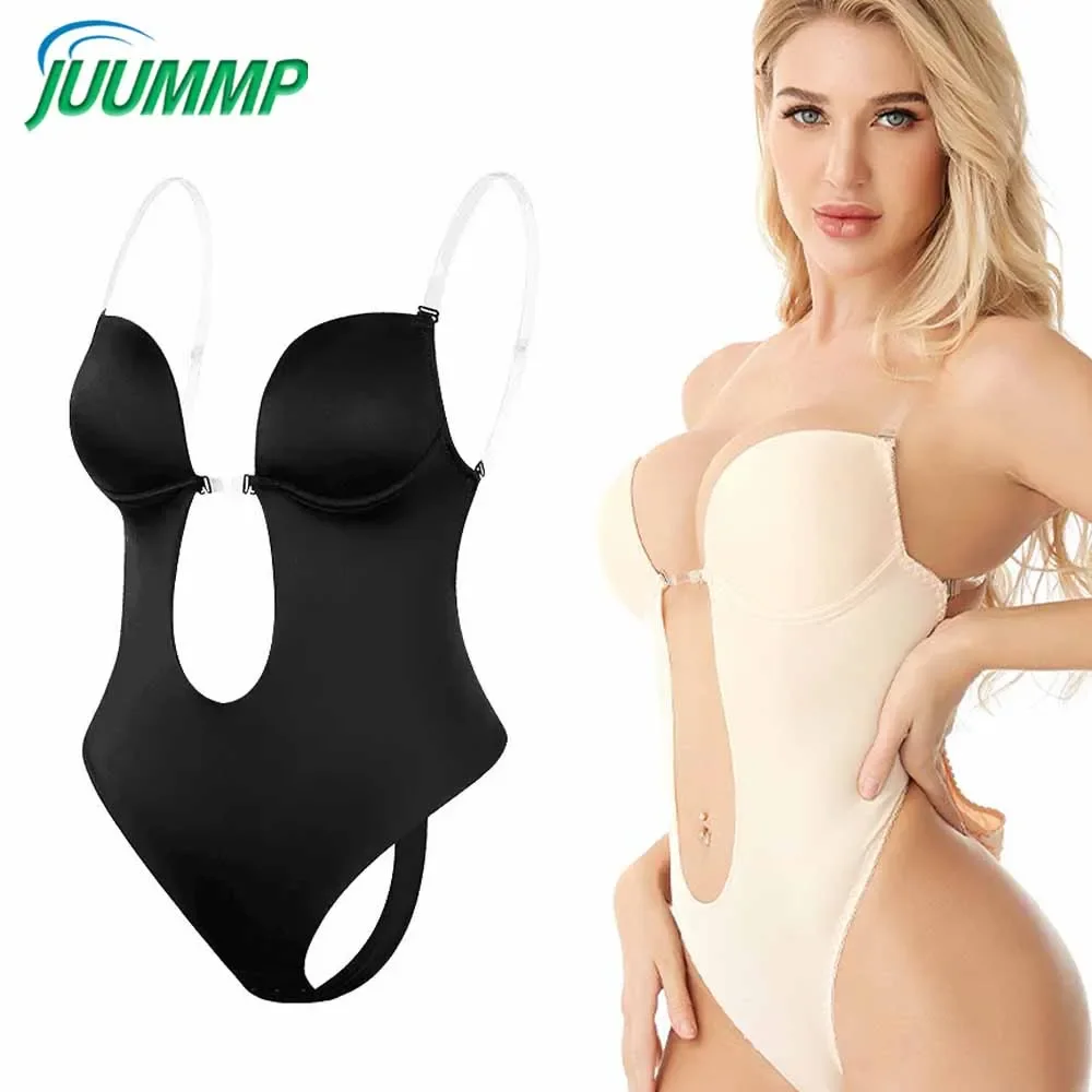 女性用ブラ付きホルターボディ,ディープVネックブラ,シームレ - Shapewear Bodysuit Firm のレビューと価格