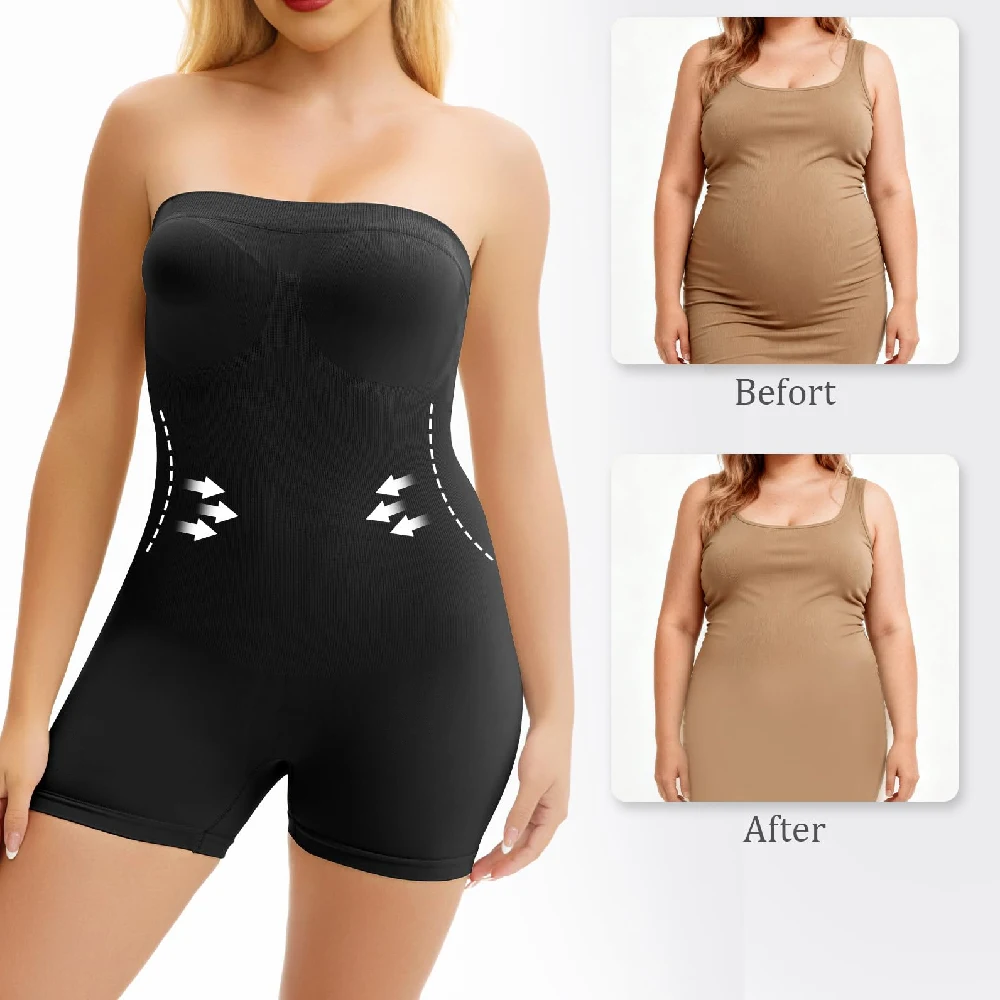 1枚入り、シームレスなミッドライズ丈のジャンプスーツ型ボディ - Shapewear Bodysuit Firm のレビューと価格