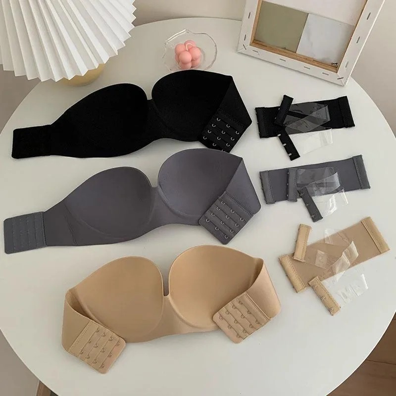 女性のセクシーなストラップレスプッシュアップパッド入りブラジ - Push Up Bra Padded のレビューと価格