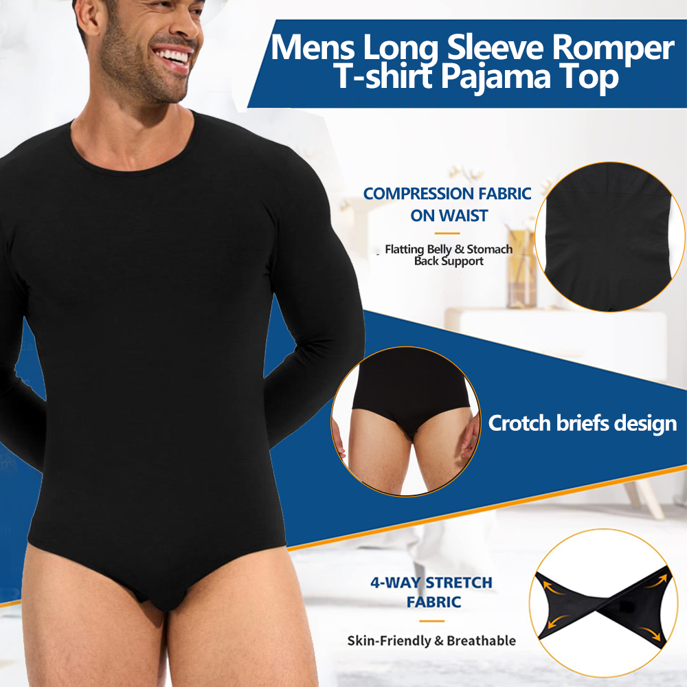 メンズ長袖ボディスーツ全身シェイパーロンパースパジャマウエス - Shapewear Bodysuit Firm のレビューと価格